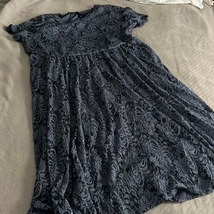 Torrid brand blue midi lace dress with cap sleeves size 3